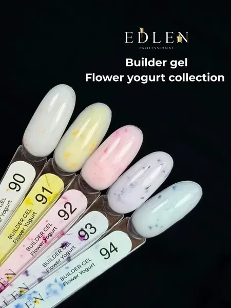 Гель моделюючий Edlen Builder Gel Flower yogurt з сухоцвітами №94 30 мл, фото 2