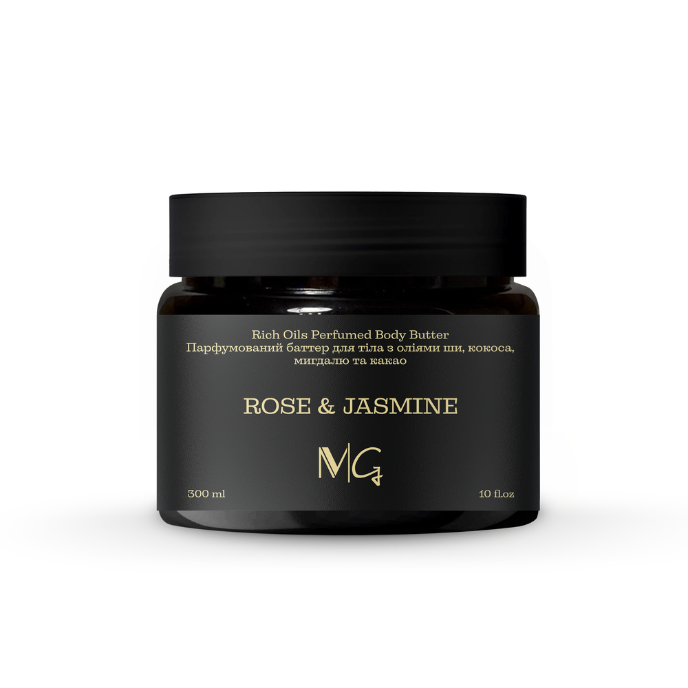 Батер парфумований MG Jasmine & Rose з оліями ши, кокоса, мигдалю та какао 300 мл, фото 1