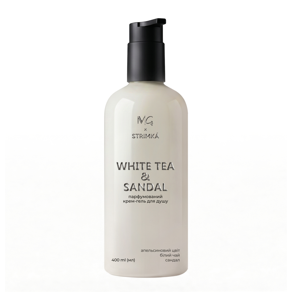 Крем-гель для душа парфумований MG & Strimka White tea & Sandal 400 мл, фото 1