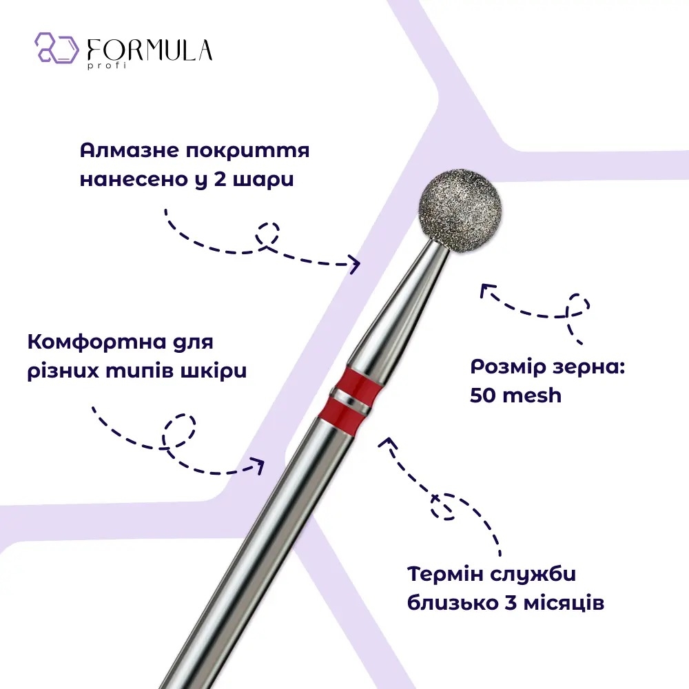 Фреза алмазна Formula Profi Premium куля 4.0 мм червона, фото 2