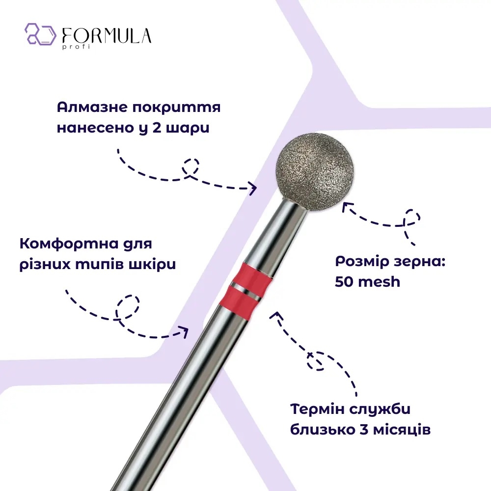 Фреза алмазная Formula Profi Premium шар 5.5 мм красный, фото 2