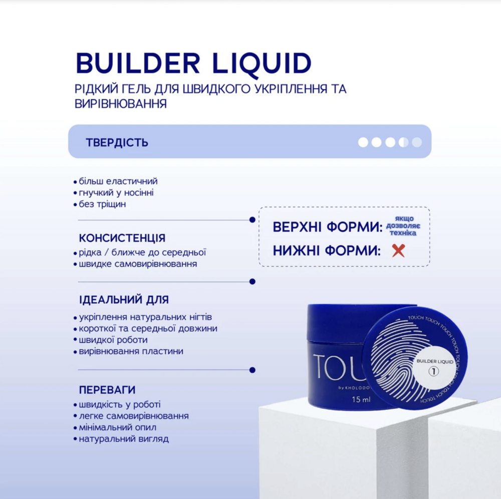Гель моделирующий Touch Builder liquid №14 15 мл, фото 4