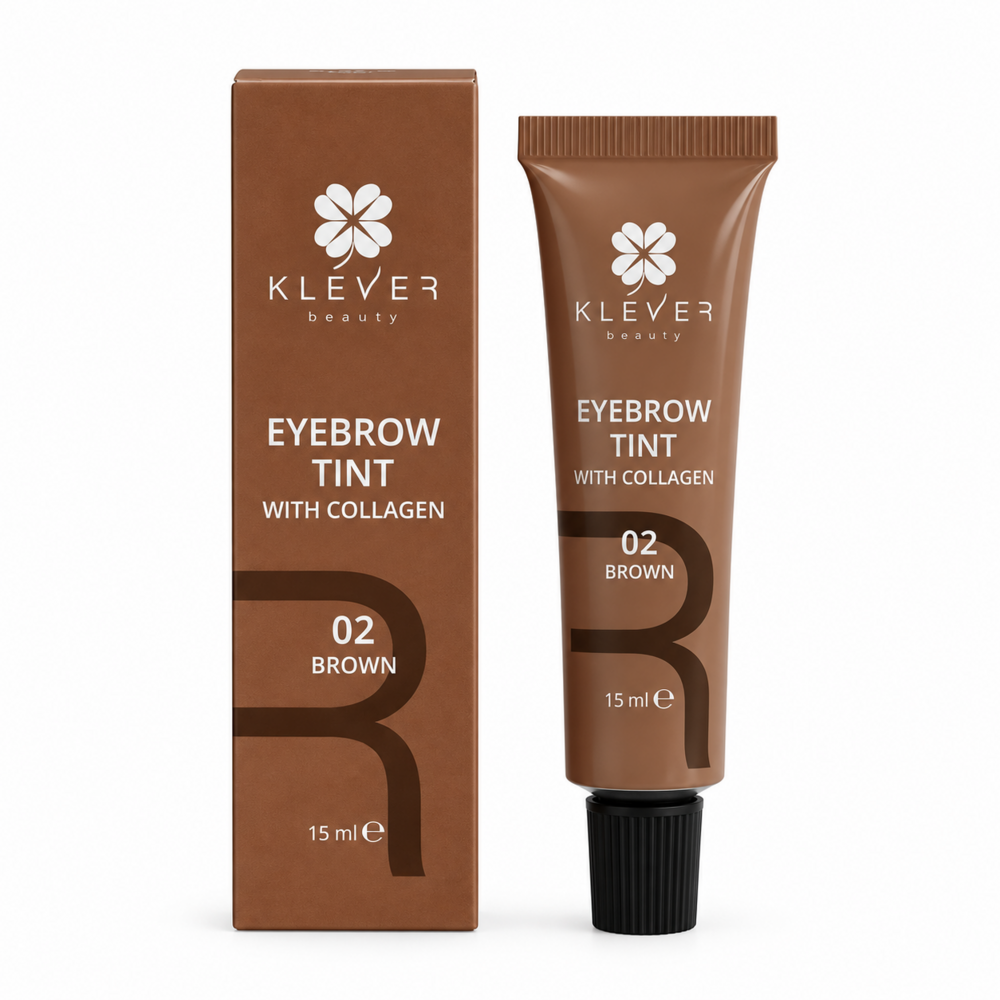 Краска для бровей Klever Beauty 02 Brown с коллагеном 15 мл, фото 1
