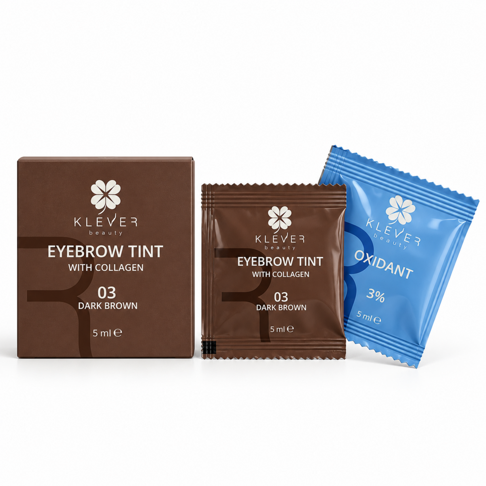 Фарба для брів Klever Beauty 03 Dark Brown з колагеном у саше 5 мл, фото 1