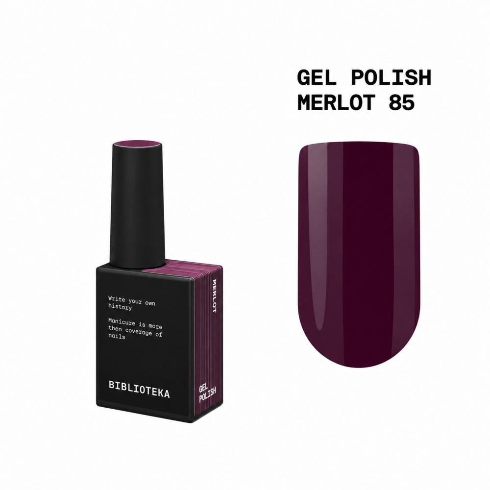 Гель-лак Biblioteka Duo №85 Merlot Глибокий темно-бордовий 10 мл, фото 1