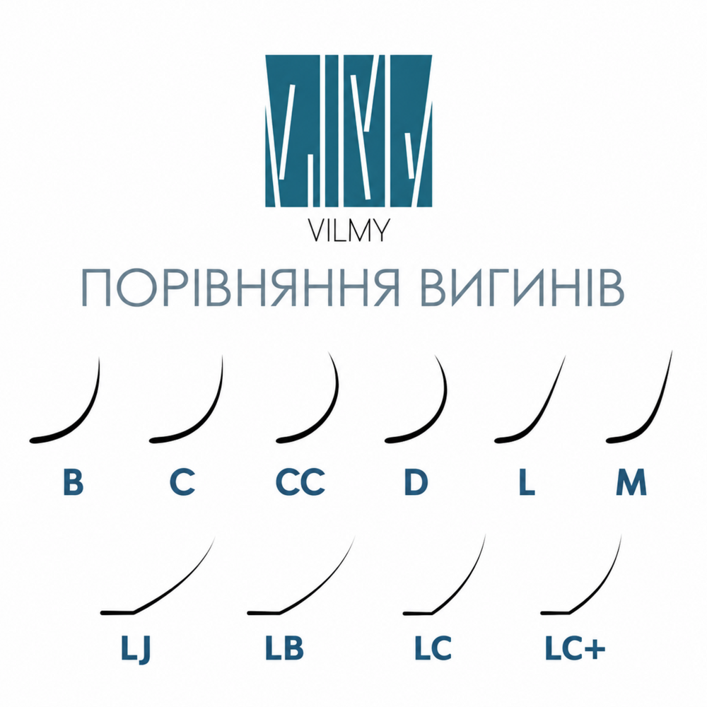 Вії Vilmy Viya Tobacco коричневі 20 ліній Mix B 0.05 8-14 мм, фото 2