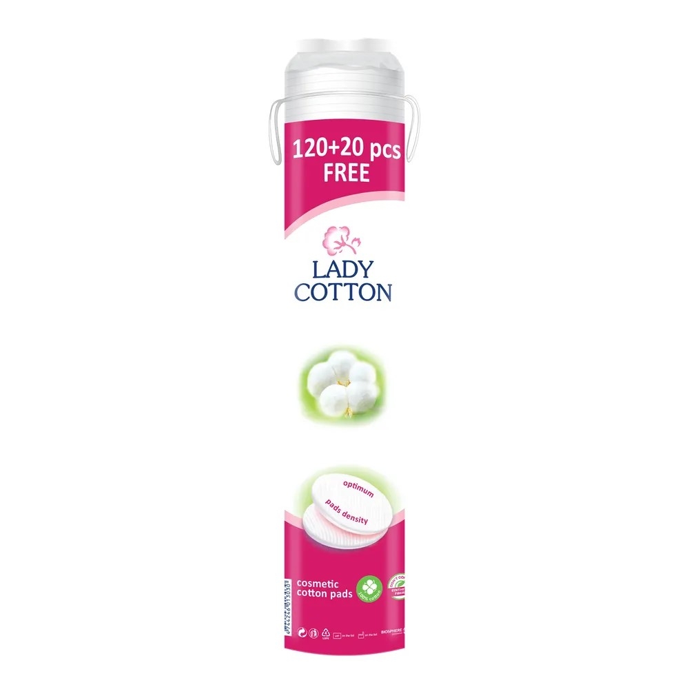 Диски ватні косметичнi Lady Cotton 120+20 шт/уп, фото 1