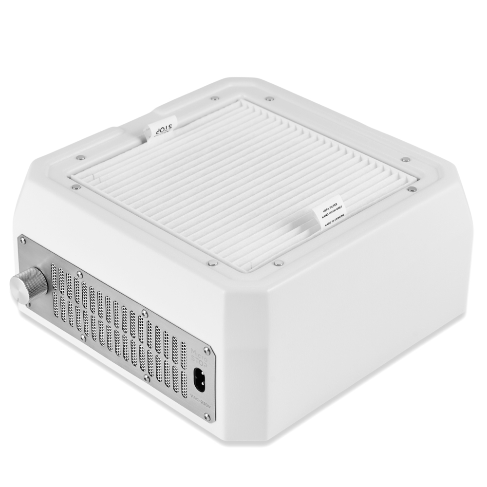 Витяжка для манікюру Microstop Base з HEPA фільтром 56 W біла, фото 2