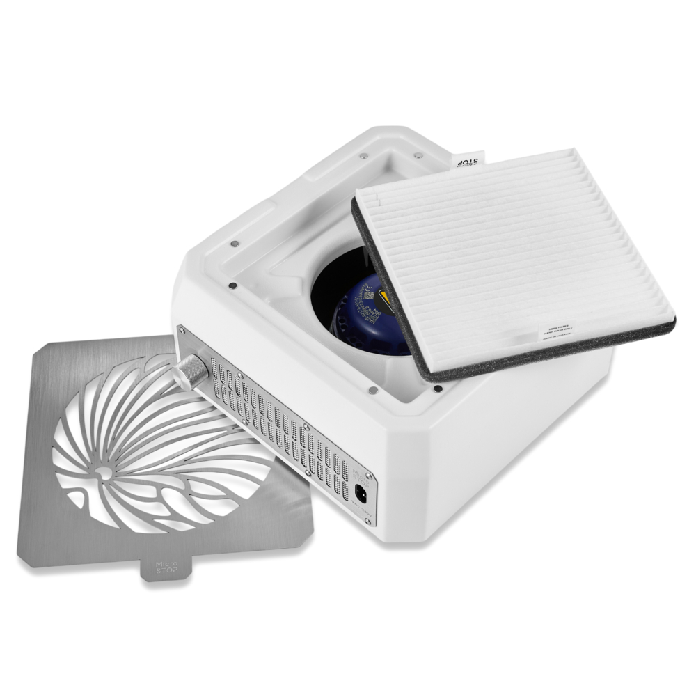 Витяжка для манікюру Microstop Base з HEPA фільтром 56 W біла, фото 3
