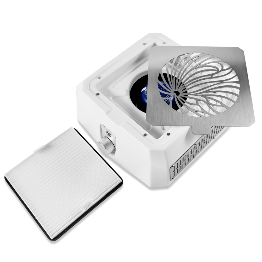 Витяжка для манікюру Microstop Base Pro з HEPA фільтром 80 W біла, фото 2