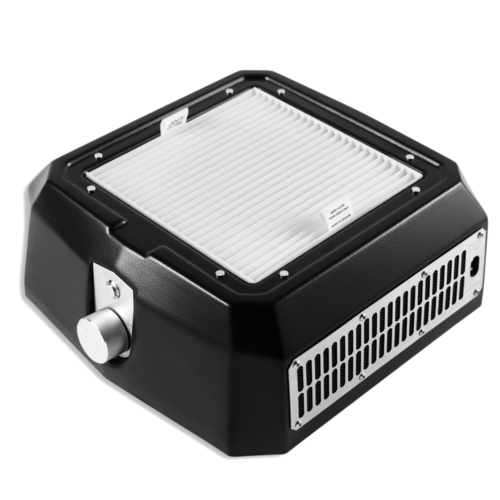 Витяжка для манікюру Microstop Base Pro з HEPA фільтром 80 W чорна, фото 2
