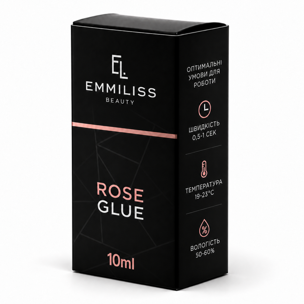 Клей для нарощування вій Emmiliss Rose 0.5-1 с 10 мл чорний, фото 1