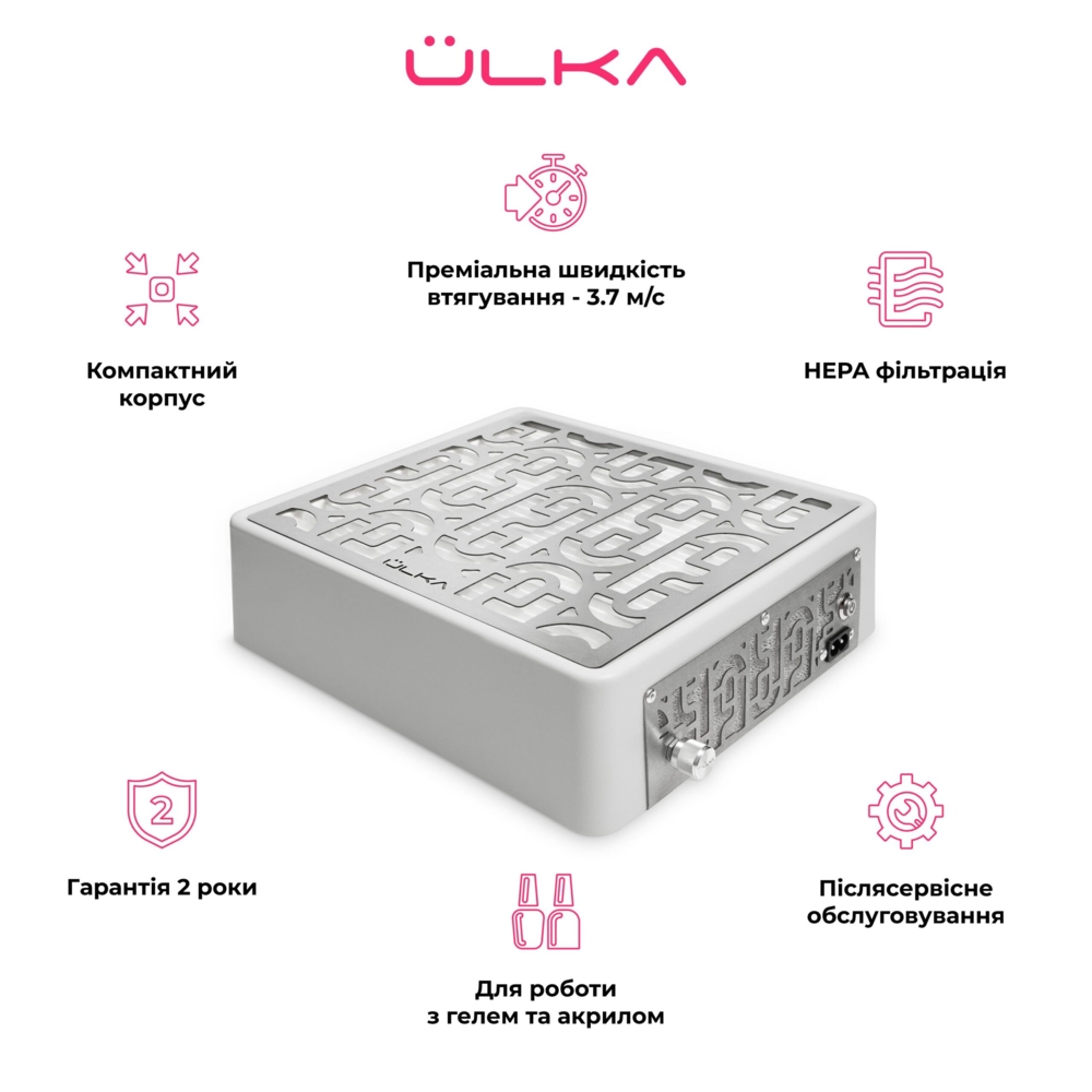 Вытяжка настольная Ülka Prime белая с фильтром, фото 2