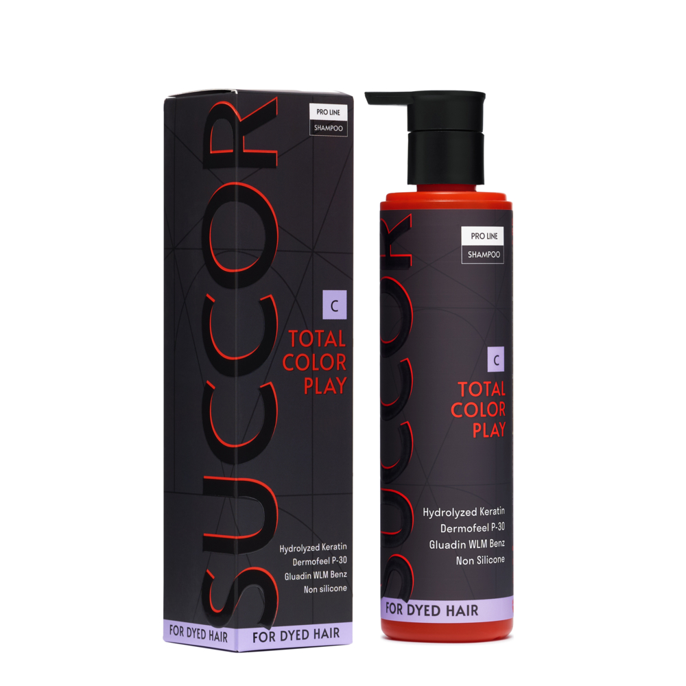 Шампунь для фарбованого волосся Succor Total color play Shampoo 250 мл, фото 5
