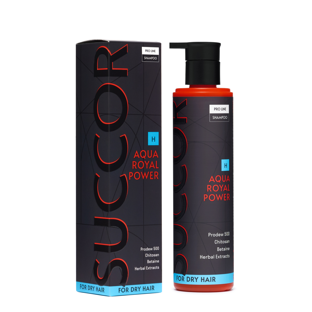Шампунь зволожуючий для сухого волосся Succor Aqua royal power Shampoo 250 мл, фото 5