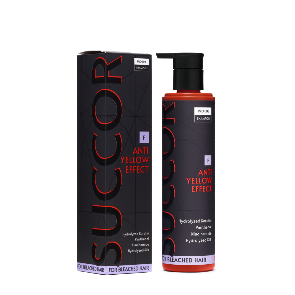 Шампунь від жовтизни для освітленого волосся Succor Anti Yellow Effect Shampoo 250 мл, фото 5