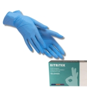 Рукавички нітрилові Nitritek неопудренні XS, (100 шт/пач), блакитні