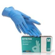 Перчатки нитриловые Nitritek неопудренные M, (100 шт/пач), голубые