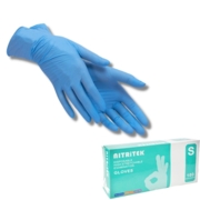 Рукавички нітрилові Nitritek неопудренні S, (100 шт/пач), блакитні