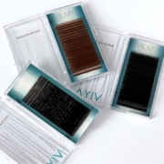 Ресницы Vilmy Viya светло-коричневые 20 линий Mix M 0.10, 7-14 мм
