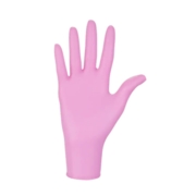 Рукавички нітрилові Mercator Nitrylex Pink неопудренні L (100 шт/пач), рожеві