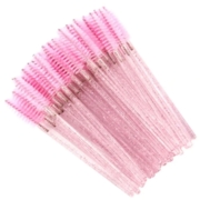 Щеточка для ресниц 2,3 см нейлоновая глитерная (50шт/уп), розовая 