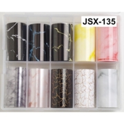 Набор широкой фольги для дизайна ногтей JSX-135, 100 см 10шт/уп