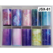 Набір широкої фольги для дизайну нігтів JSX-81, 100 см 10шт/уп
