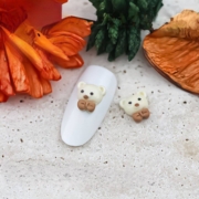 Шармы (фигурки) для ногтей К-629 Мишка 8х10 мм (1 шт), молочно-коричневые