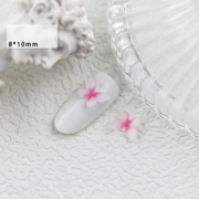 Шармы (фигурки) для ногтей HD-B32 Бабочка 8х10 мм (1 шт), бело-розовые