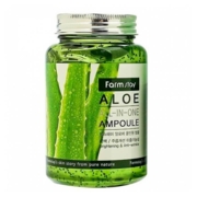 Сироватка зволожуюча ампульна для заспокоєння шкіри на основі екстракту алое FarmStay Aloe All-In One Ampoule, 250 мл