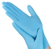 Перчатки нитриловые текстурированные Medicom SafeTouch Advanced Slim Blue S (100 шт/пач), синие