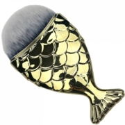 Щетка-рыбка для удаления пыли с ногтей, золотистая