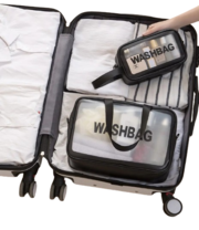 Косметичка водонепроникна дорожня Washbag 31х12х22 см, чорна