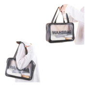 Косметичка водонепроницаемая дорожная Washbag 31х12х22 см, черная