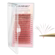 Ресницы Nagaraku омбре easy fan красные Mix D 0.07 9-15 мм, фото 1