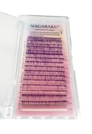 Ресницы Nagaraku омбре easy fan фиолетовые Mix D 0.07 9-14 мм, фото 2