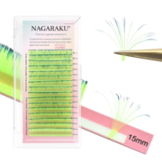 Вії Nagaraku омбре easy fan зелені Mix С 0.07 9-15 мм, фото 1