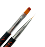 Кисточка двухсторонняя GA&amp;MA Brush Black Double-sided лайнер плоский квадратный, фото 1