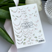 Слайдер для ногтей VS Nails Combi foil №164 Френч Цветы с фольгой, фото 2