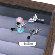 Шарми (фігурки) для нігтів Крило No. 10 14х15 мм (1 шт) сріблясті, фото 1