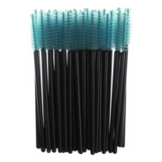 Щеточка для ресниц нейлоновая ручка черная, ворс бирюзовый (50шт/уп), фото 1