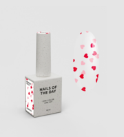 Top Nails Of The Day Kupidon top №01 червоні та рожеві серця 10 мл, фото 1