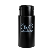 Баночка для жидкости с насосом OKO Lash&Brow 200 мл черная, фото 1
