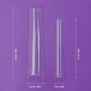 Геловые типсы TUFI profi Half Cover Soft Gel Tips Квадрат прозрачные 240 шт, фото 3