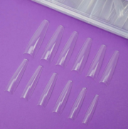 Геловые типсы TUFI profi Half Cover Soft Gel Tips Балерина прозрачные 240 шт, фото 4