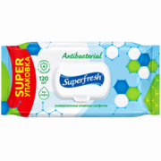 Серветка волога Superfresh Antibacterial з клапаном 120 шт/уп, фото 1