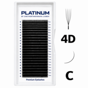 Вії-пучки Platinum U-Shape чорні 20 ліній 4D Mix C 0.07 7-13 мм, фото 1