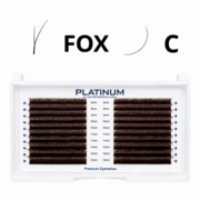 Вії-пучки Platinum Fox темно-коричневі 20 ліній Mix C 0.07 8-13 мм, фото 1
