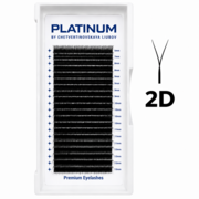 Вії-пучки Platinum YY-Double чорні 20 ліній 2D Mix C 0.07 6-13 мм, фото 1